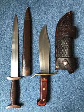 Windlass Steelcrafts 14th Cen. Dagger
Western W-49 Bowie with scout carry sheath