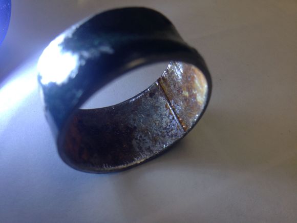 You might notice that this cross section sample was taken from the damaged part of the tube.  I filed it so clean up the burr, however, in doing so, I also filed a little bit of the seam.  