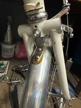 I actually had to weld an extension onto the front fender mount. You can barely tell, but I added about a half inch with the tig welder.