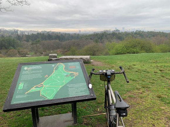First stop at the arboretum with a hazy view of the Boston skyline.