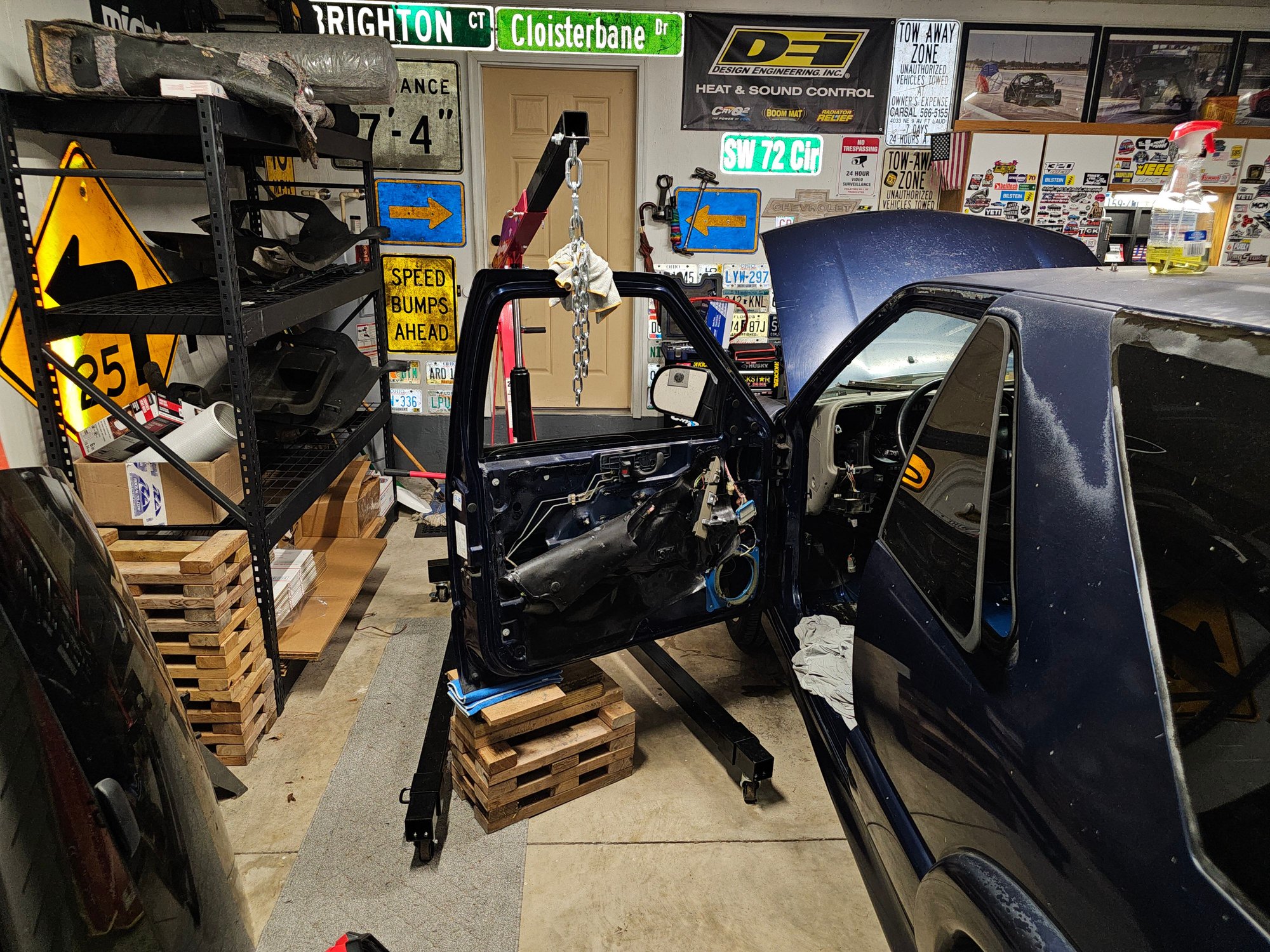 Engine hoist hack. Makes doing this job solo, a breeze...