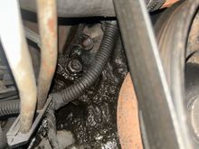 Front passenger side of motor