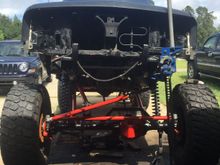 Still had 3 inches of shock travel to go at this point. And the engine bay is at my chest (I'm 5'11").