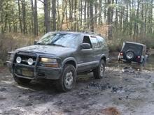 Me pulling my buddies jeep out
