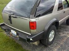 Nice dent from the previous owner and my missing spare tire mount.