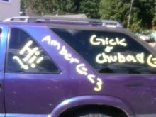 The Grimace tagged by a few young ladies while I was at the bank.