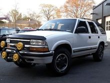 Front/Side View, Bull Bar, KC Lights, Painted Rims