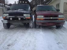 My BlaZeR2 beside my buddy's 2000 4dr blazer stock.