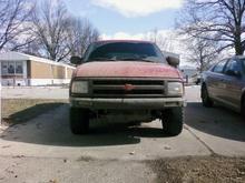 before the 2.5 inch susp lift, but after i went down the two tracks