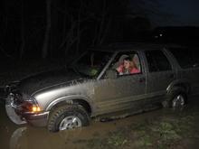 got stuck layin frame deep hole