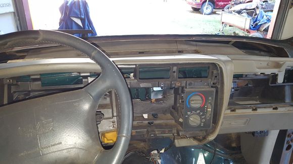 Test fitting a cracked dash assy