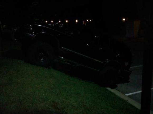 Night wheelin'. This is a lot steeper than it looks! : )