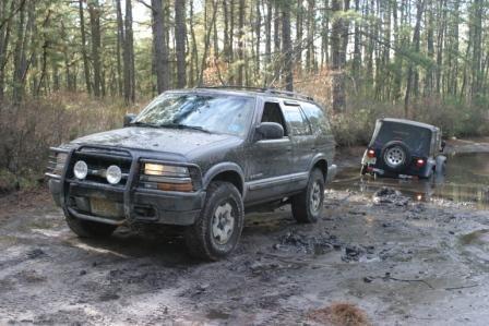 Me pulling my buddies jeep out
