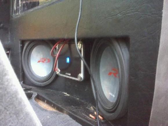 behind the seats, a little boom ha ha