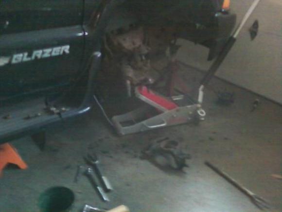replacing wheel hub and ball joints on both sides.