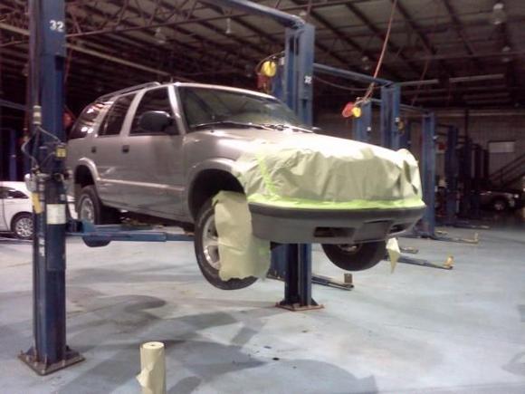 Lifted it to make paint easier