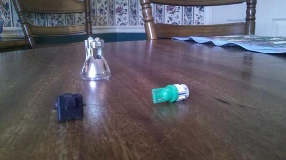 green LED 194 wedge-based bulb, socket, and map light housing