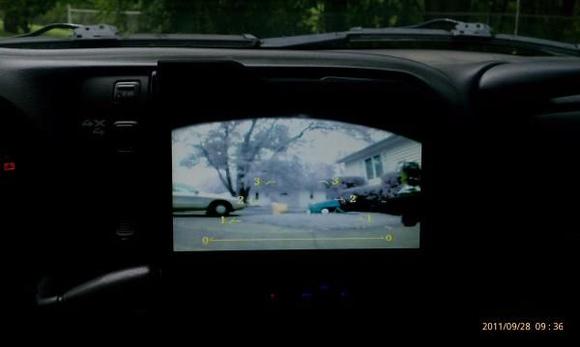 this is what the back up cam looks like from my soundstream deck.  I put the cam on to help me hooking up my boat trailer. I need to move the cam to a higher location for a better view.