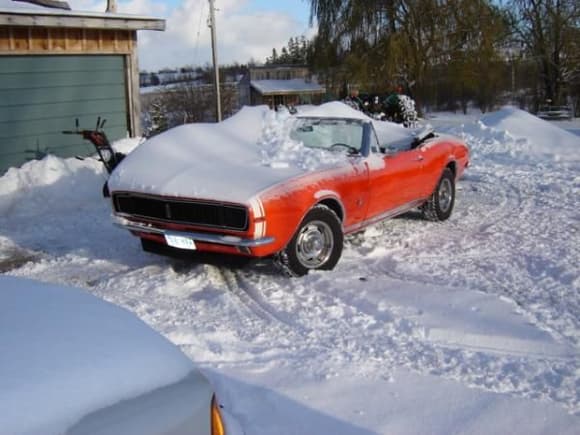 Usually you dig the car out of the snow...