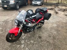 My new touring bike with lifted bars.