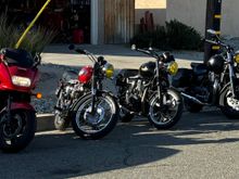 My three Triumohs and a Kawasaki GpZ1100 I’ve been maintaining. 