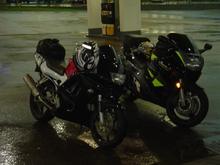 In Louisiana getting rained on.  It flooded too, we had to stay an extra night because of it.  2008