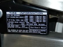 Tire Info sticker