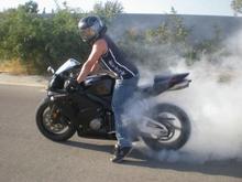 Smokin a tire!