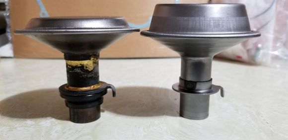 In this pic you can see the outer rim of the 96 oil pickup is 1mm higher, and the 97 tube on the right is lower with an elongated oil sump barrel.