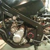 Newly sprayed frame looking good in black