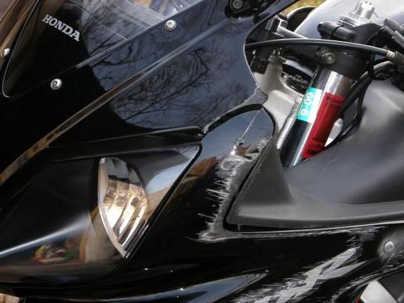 Front fairing damage