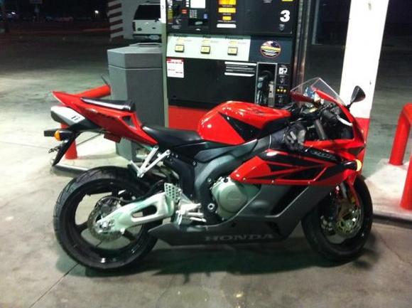 First ride, going to the gas station.