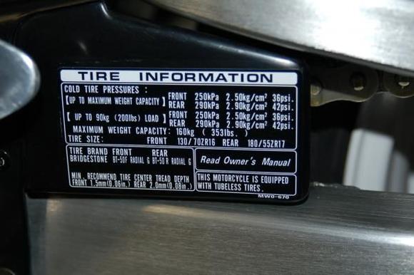 Tire Info sticker