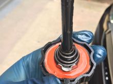 original cap, seal is a bit pressed in, it doesnt fit the reservoir as snugly as i would like it, but its never allowed fluid to seep out before this recent service