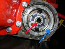 Red = Filter bung 
Blue = Filter gasket surface 