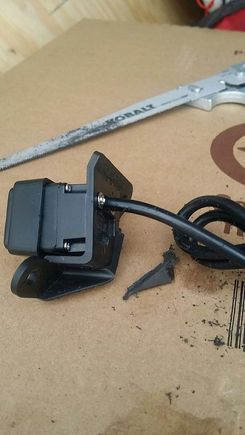 The mounting bracket was easily modified leaving plenty of material to support the camera.