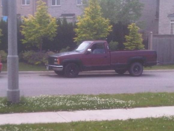 old truck  1988 sierra 1500 , Edelbrock 2.5" headers , magnaflow ehaust to dual  kickouts no tips all hiden. looked dirty  sounded amazing, rebuilt sb350 5.7 original trans thats 5 050 232kms! and i beat the hell outa her haha...