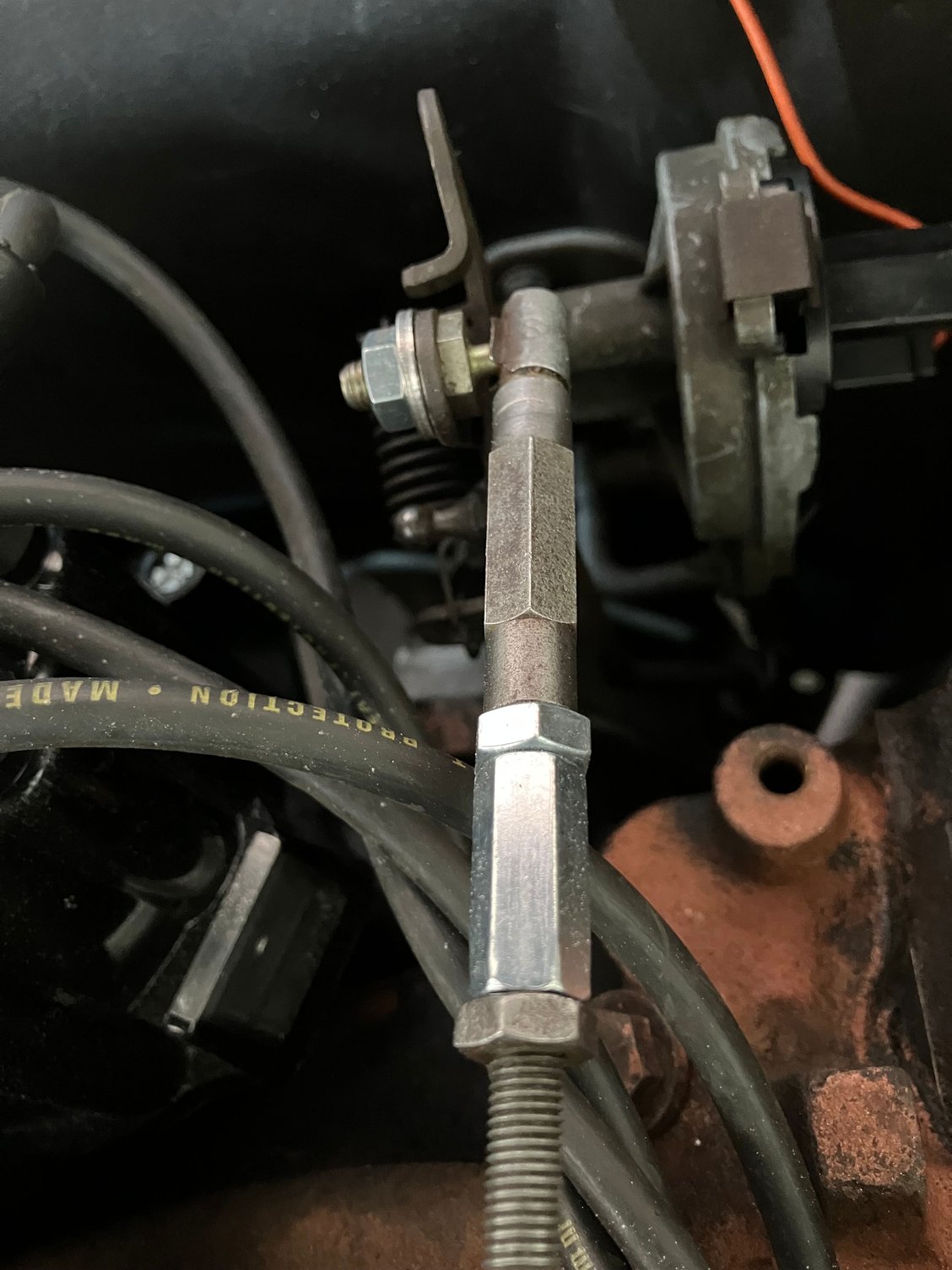 Extended throttle linkage and repositioned a ball stud trans switch
