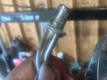 They ground the pickup tube connection point so it could fit. Them glued it in with silicone. Instead of interference fitting it like your supposed to. I tapped in them tack welded the new one in place too. 