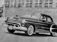 I lost my Dad last November and he always talked about his 49? Olds with a Rocket engine out of a 50.  Camp Lejeune NC, c1952