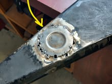 bottom of snorkel hole welded up