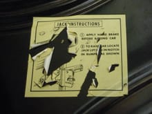 Jack instructions from under the trunk's lid on the '55
