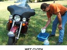 Simpley wet the cloth with water only and clean any surface absolutely Streak Free.