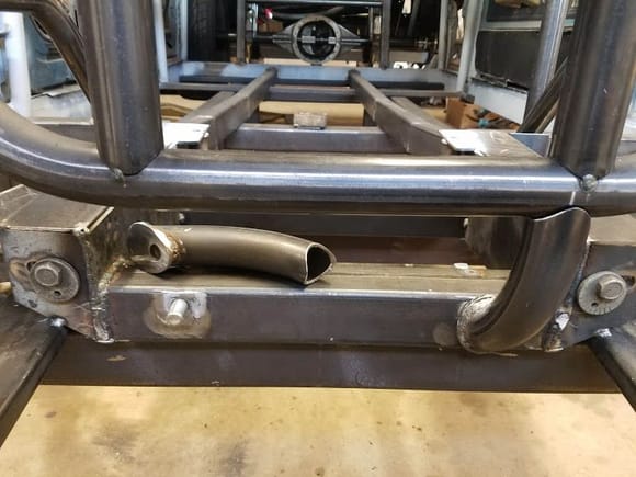 building the lower mounts for the tie bar,  or the front mounts for the sub frame.  The fun was to make them look like there welded to the sub frame.  16mm bolt from the back.  (just enough clearance for a short socket and ratchet before hitting the oil pan.
