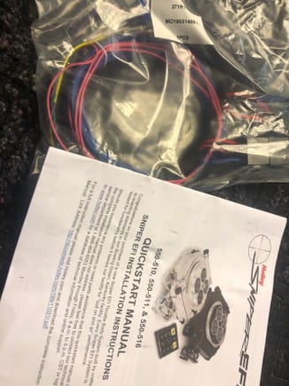 Holley sniper unopened main harness and manual