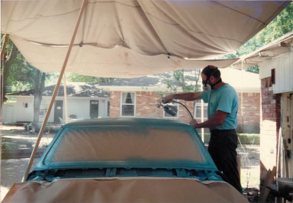 1990. Sweet paint booth Dad!