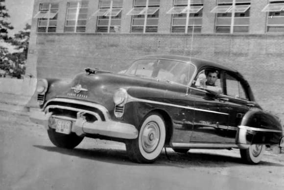 I lost my Dad last November and he always talked about his 49? Olds with a Rocket engine out of a 50.  Camp Lejeune NC, c1952