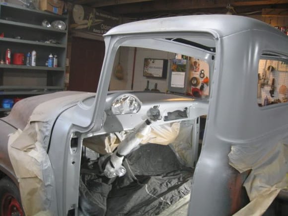 Primer is done, now a little sanding and some color on inside of cab and doors.