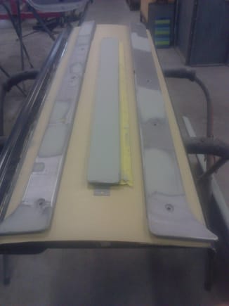 The steel carpet retainers for the back compartment were straightened and filled.