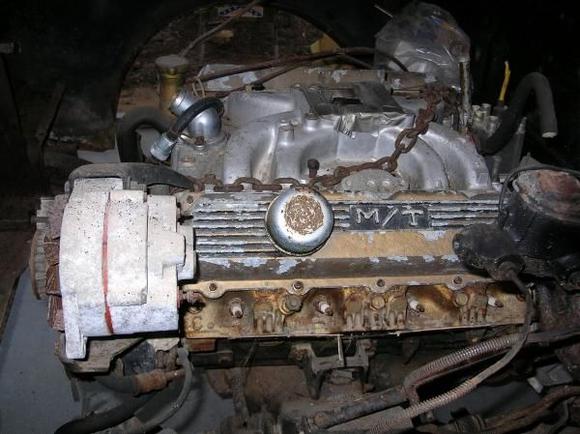 71 455, Holley Street Dominator intake, C heads, Pete Jackson Gear Drive. Motor coming out of 442